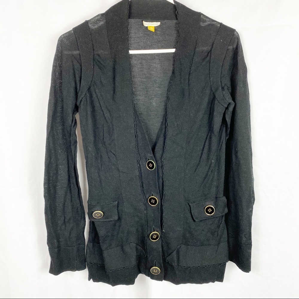 LEIFSDOTTIR Black Boyfriend Button Sweater